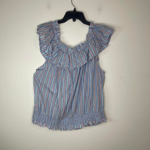 A New Approach ANA blouse shirt women's XXL 2XL plus size chambray blue striped - Picture 11 of 14